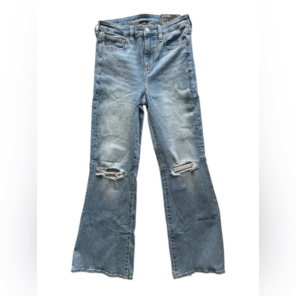American Eagle NWT Super High Rise Next Level Stretch Flare Jeans 4 Short